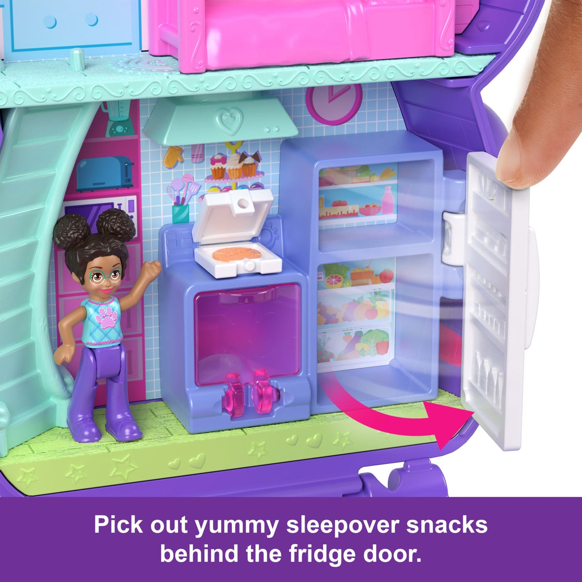 Polly Pocket Sleepover Puppy Compact Playset With 1 Micro Doll And Pet Dogs, Travel Toy With Food & Styling Accessories