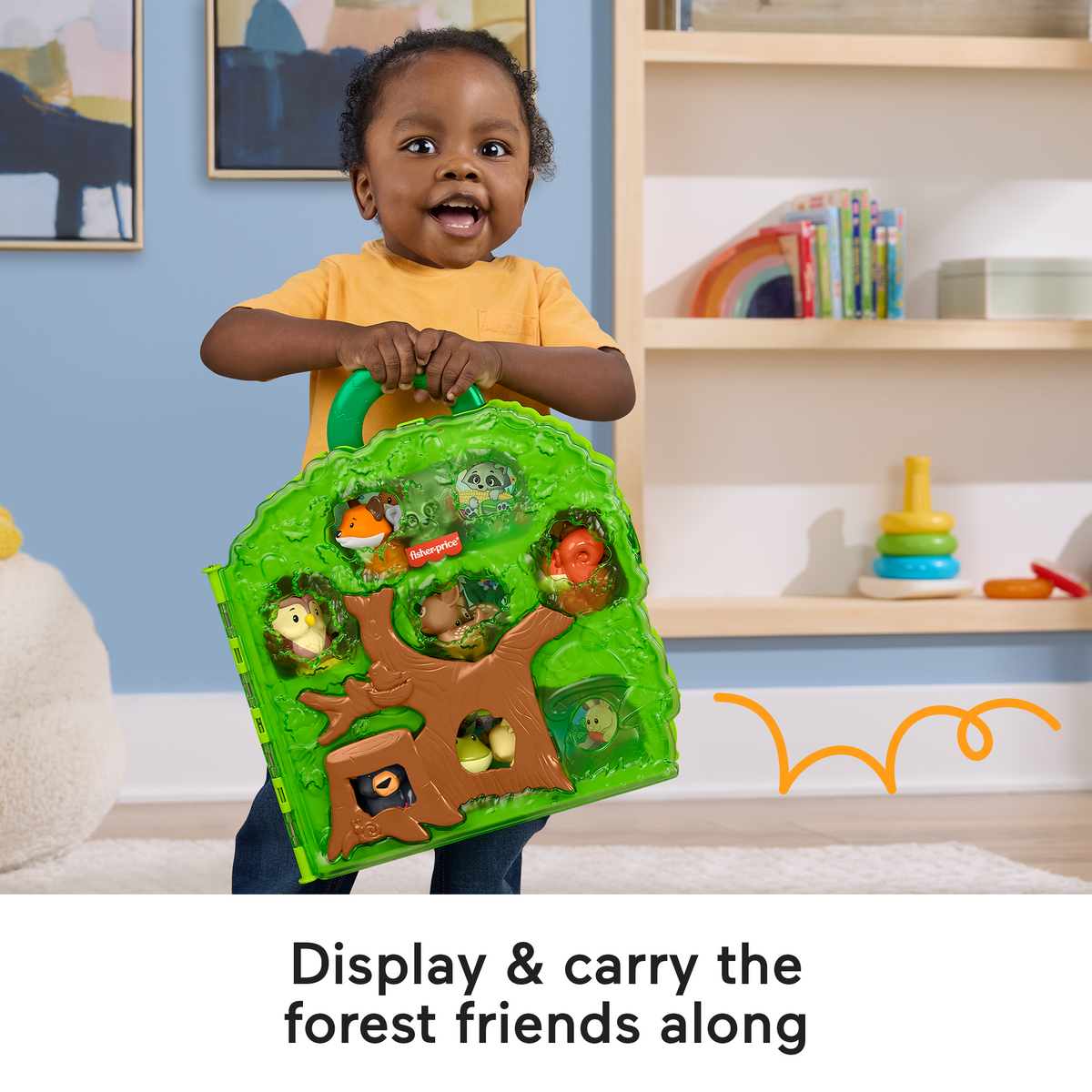Fisher-Price Little People Forest Friends Carry Case Toddler Playset With Figures, 9 Pieces