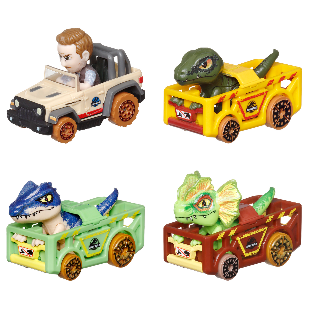 Hot Wheels RacerVerse Veículo de Brinquedo Quatro Carros de Corrida Jurassic World