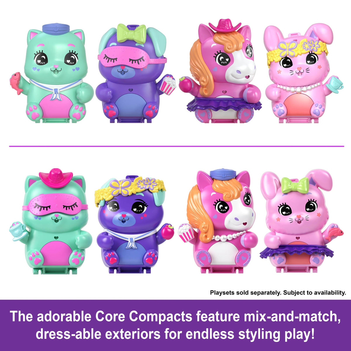 Polly Pocket Pony Rodeo Compact Playset With 1 Micro Doll And Pet Horses, Travel Toy With Food & Styling Accessories