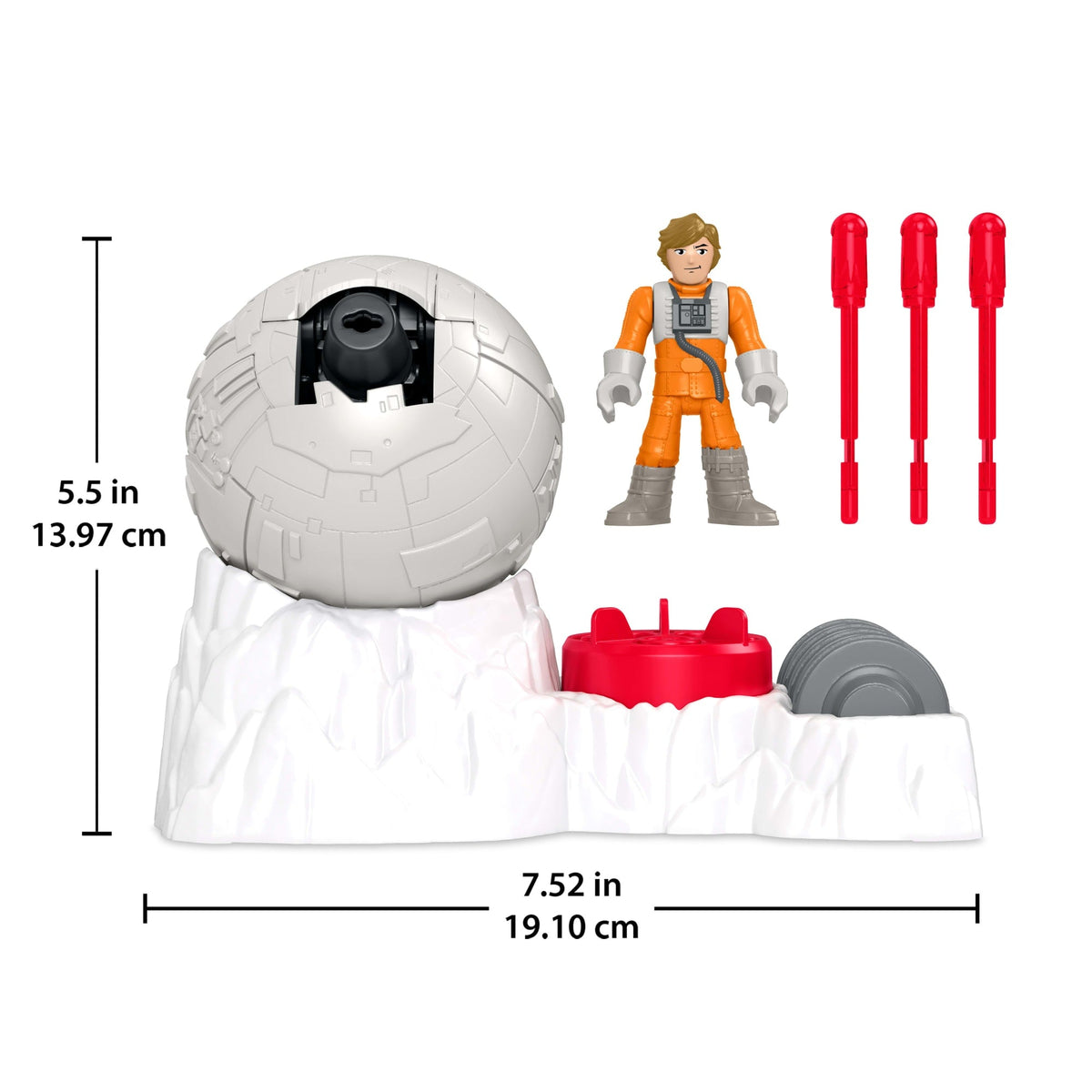 Imaginext Star Wars Rebel Base Cannon Toy With Luke Skywalker Diecast Character Key, 5 Pieces