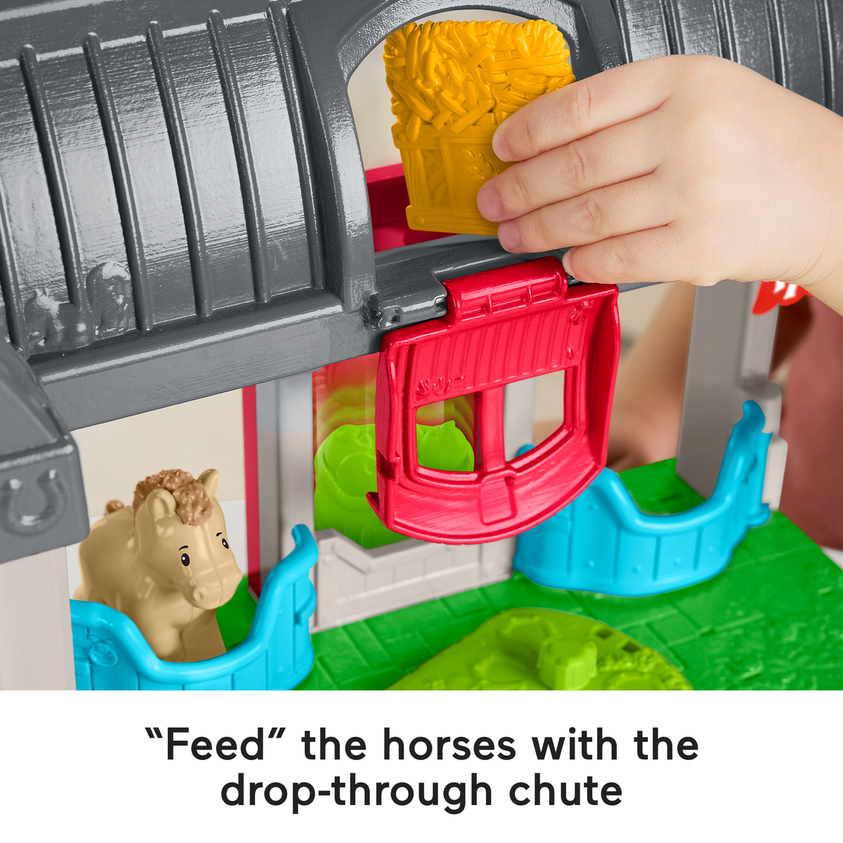 Fisher-Price Little People Friendly Horses Stable Toddler Playset With Sounds, 6 Play Pieces