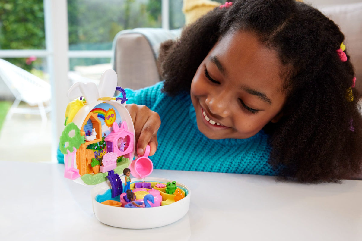 Polly Pocket Dolls Flower Garden Bunny Compact Playset