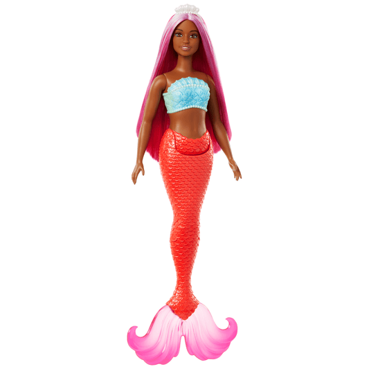 Barbie Mermaid Doll With Magenta Hair, Tropical Red Tail And Headband Accessory