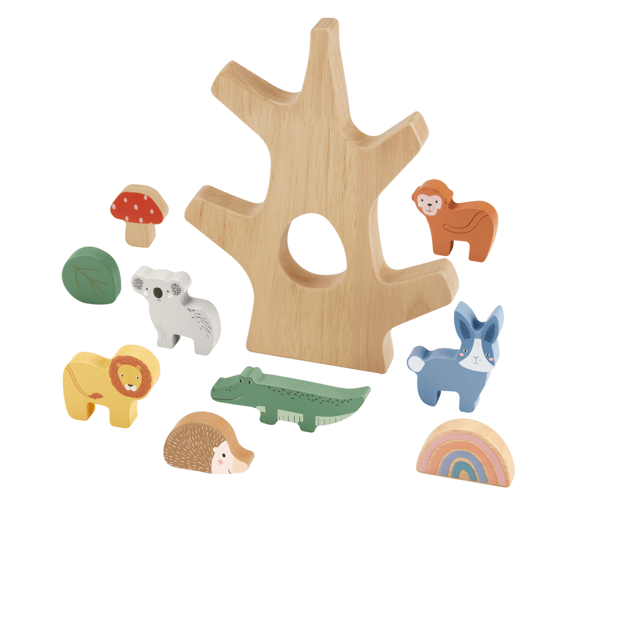 Fisher-Price Arbre D’Équilibre en Bois, Empilage, 10 Éléments