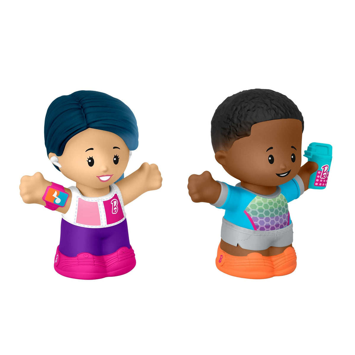 Little People Barbie Toy Set, 2 Wellness-Themed Character Figures, Toddler Toy