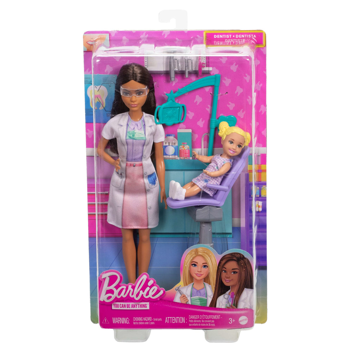 Barbie  Poupée Mode  dentiste, Brunette, Poupée enfant, Accessoires