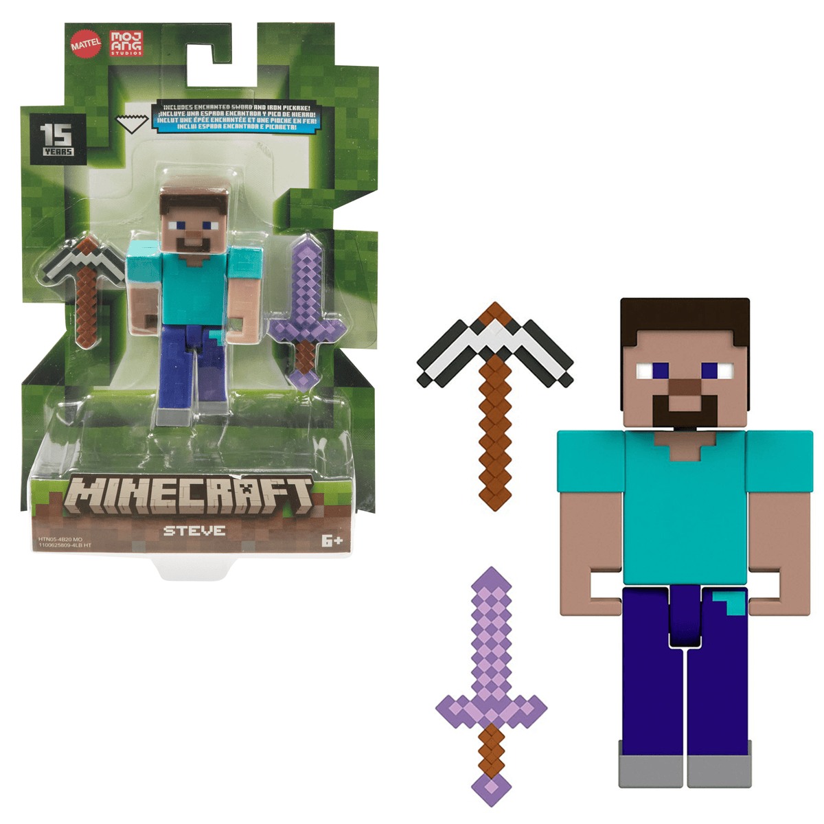 Minecraft Action Figures & Accessories Collection, 3.25-in Scale & Pixelated Design (Characters May Vary)