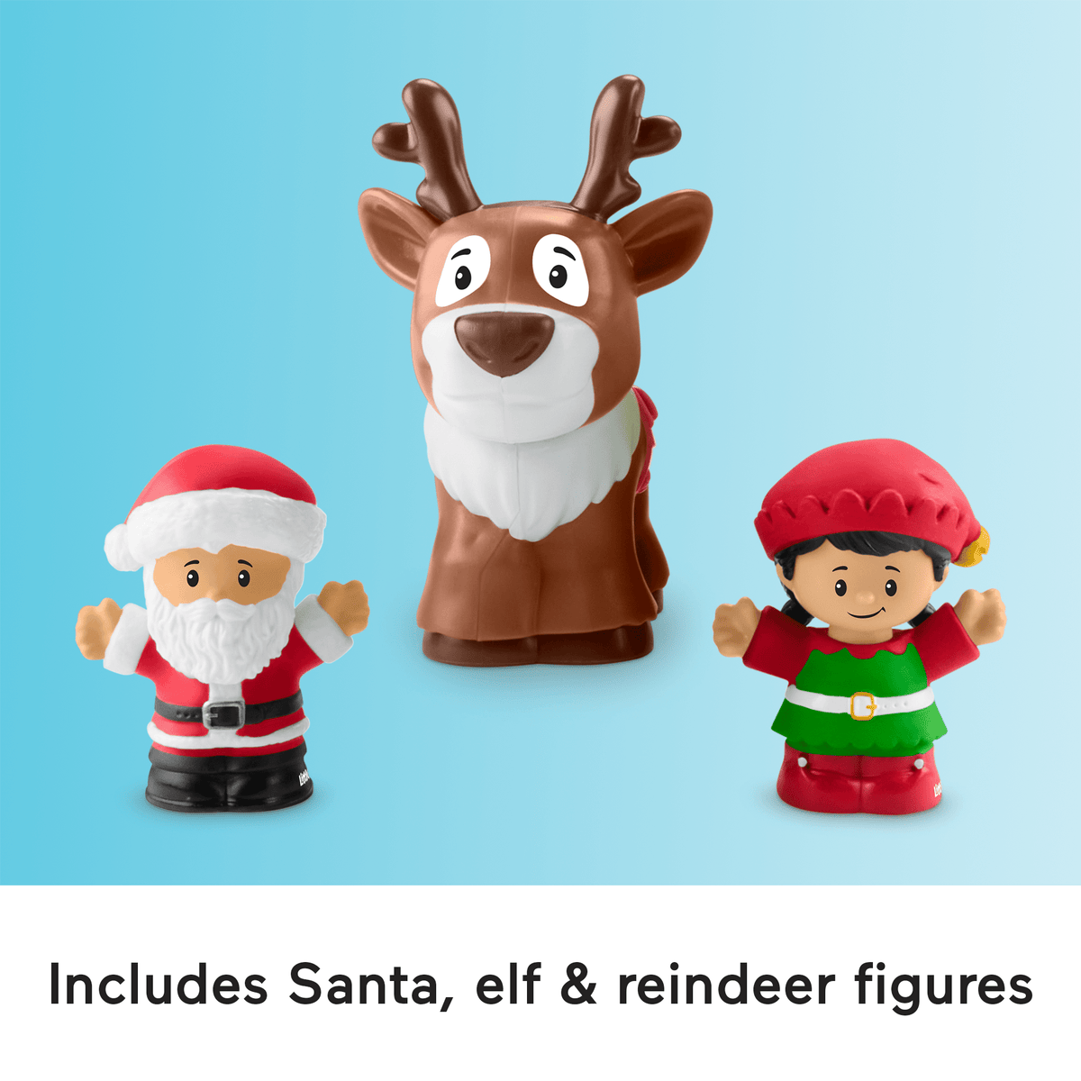 Fisher-Price Little People Musical Christmas Train Toddler Toy With Santa Elf & Reindeer Figures