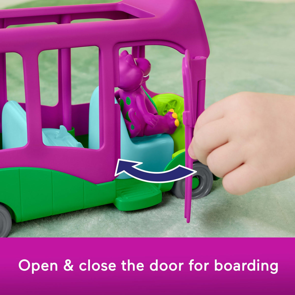 Fisher-Price Barney's World Adventure Bus Push-Along Toy & Barney Figure For Kids, 2 Pieces