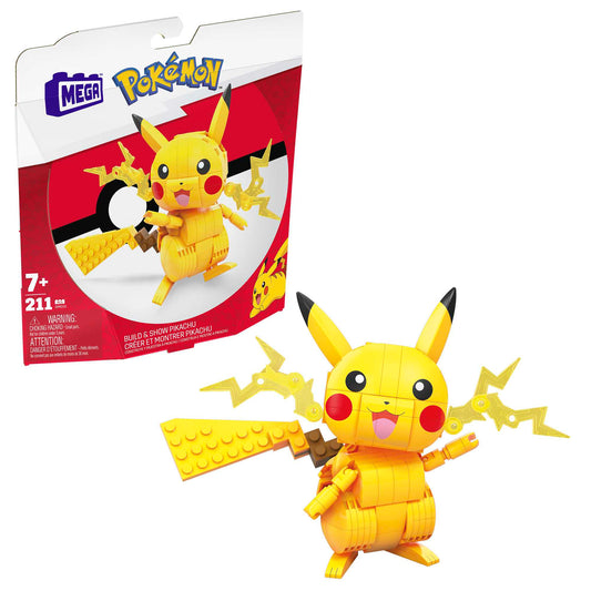 MEGA Pokémon Building Toy Kit Pikachu (211 Pieces) With 1 Action Figure For Kids