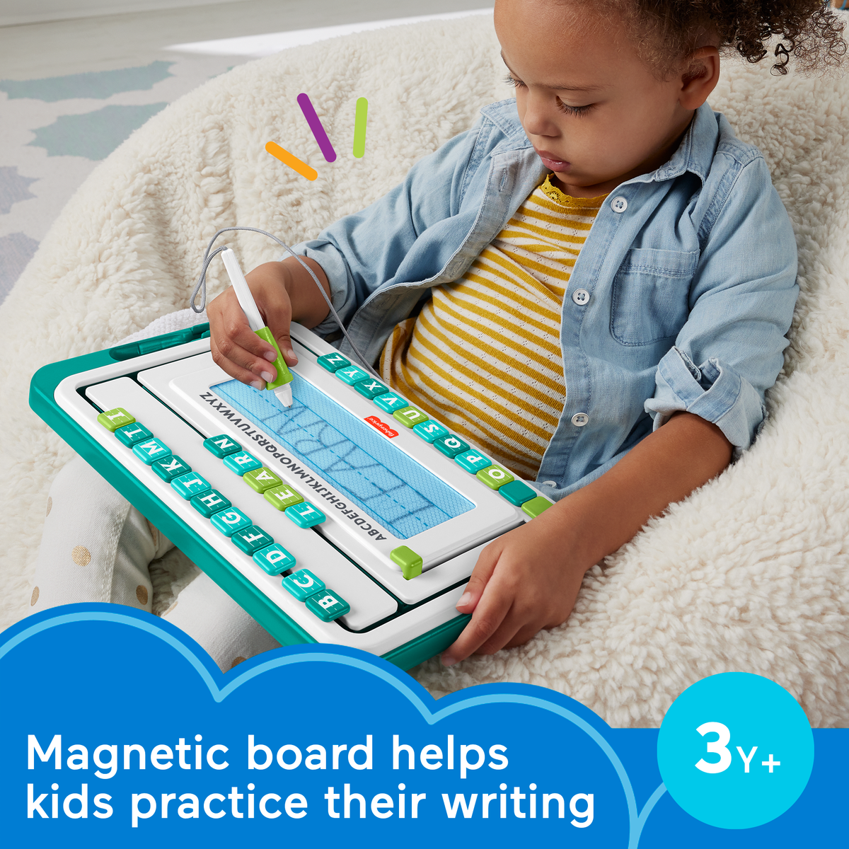Fisher-Price Alpha Slide Writer Magnetic Drawing & Writing Tablet, Preschool Learning Toy