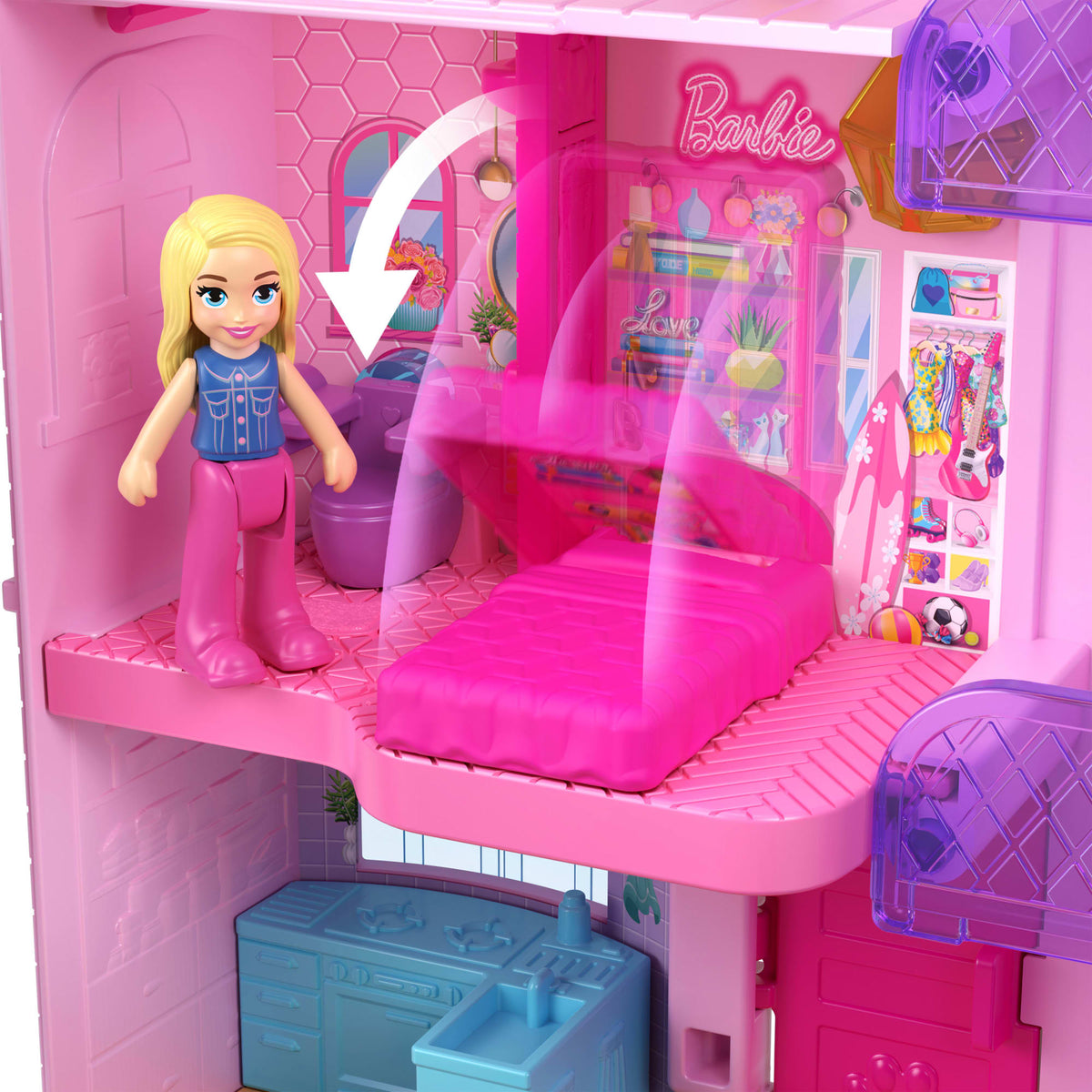 Polly Pocket Set de Juego Compacto Mundo Sorpresa Barbie