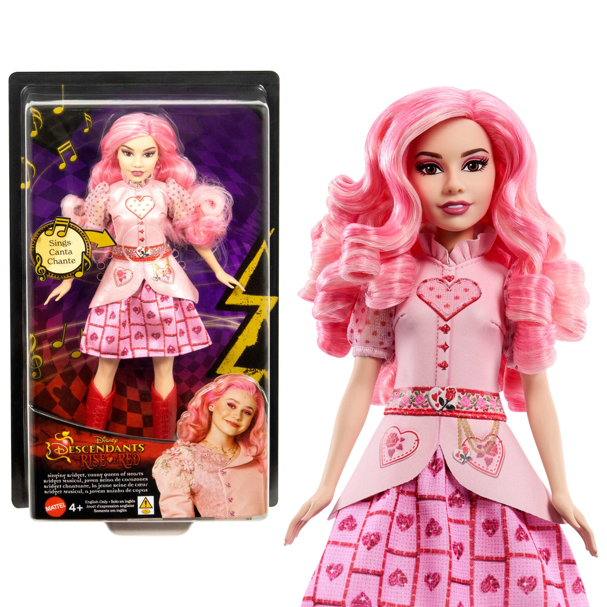 Disney Descendants: The Rise Of Red Singing Bridget, Young Queen Of Hearts Doll, English