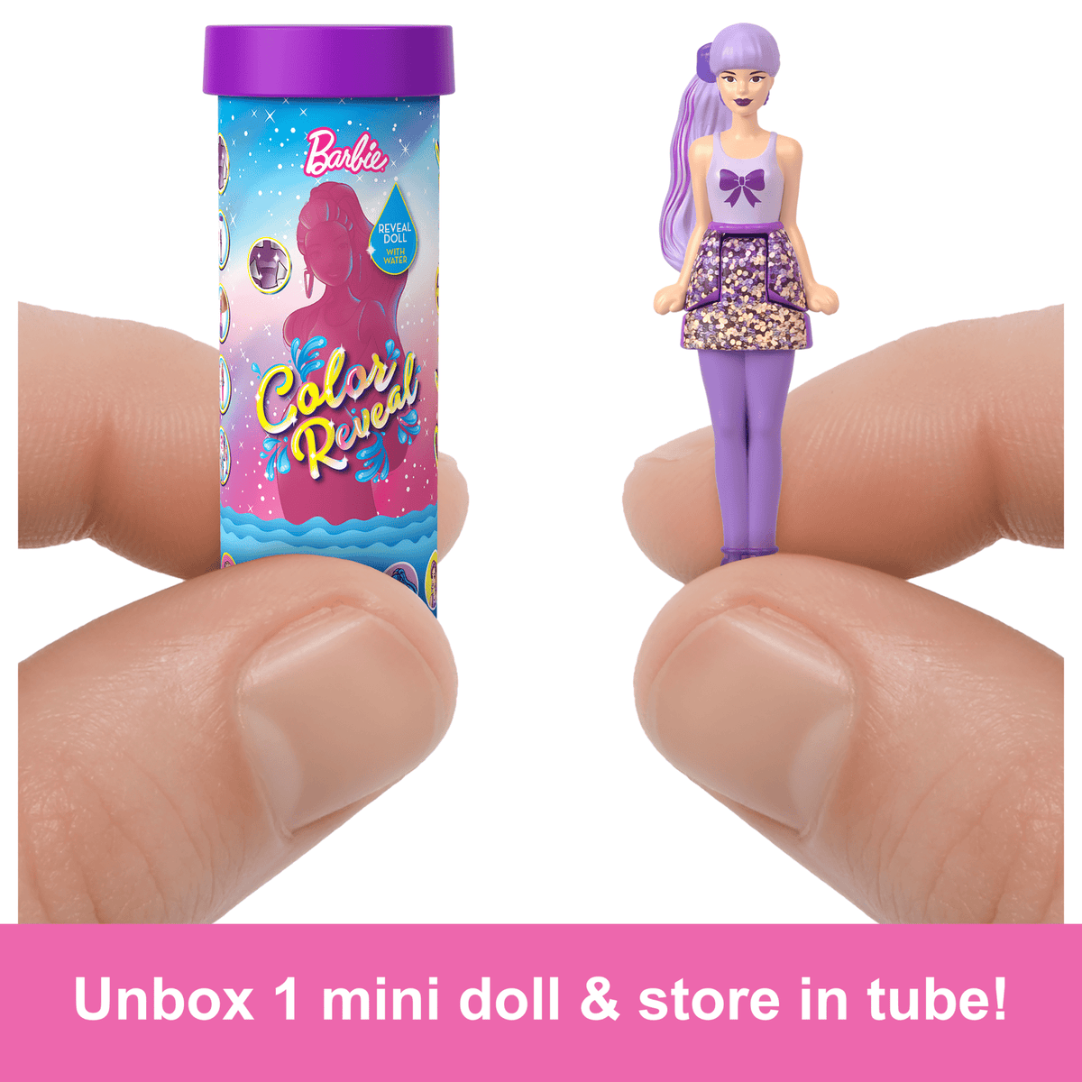Barbie Mini Barbieland Color Reveal Dolls, 1.5-inch Doll With Surprise Water Reveal