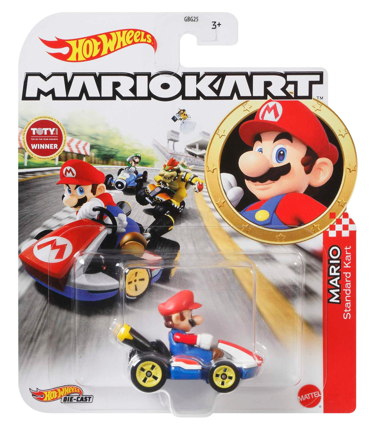 Hot Wheels Mario Kart Veículo de Brinquedo Kart Padrão Mario