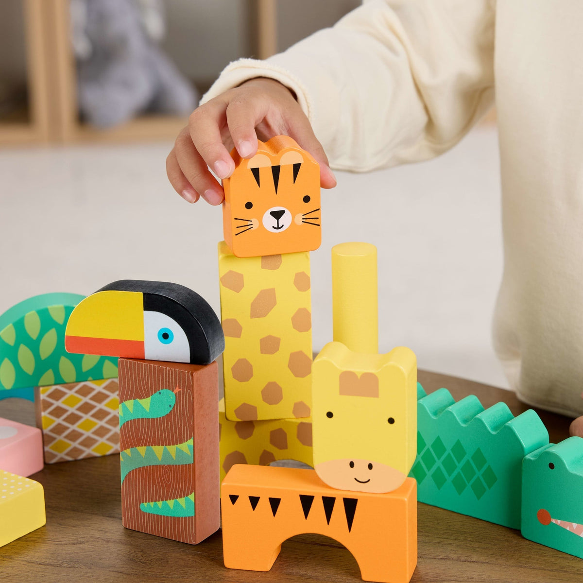 Fisher-Price Juguete para Bebés Bloques de la Jungla de Madera