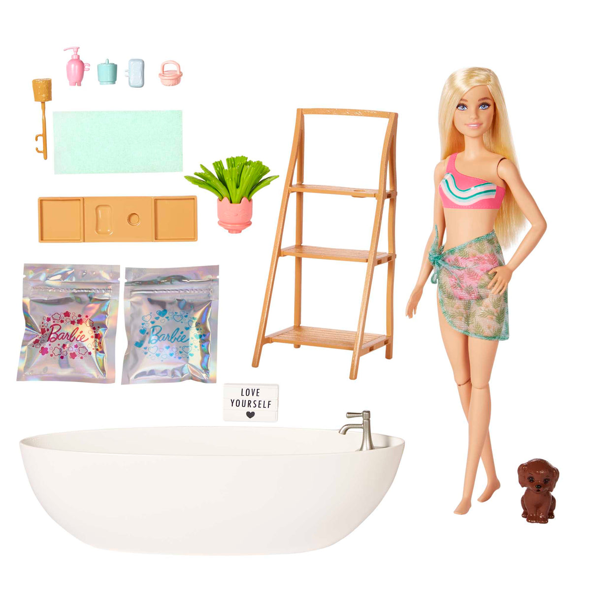 Barbie Fashion & Beauty Set de Juego Baño de Burbujas con Muñeca