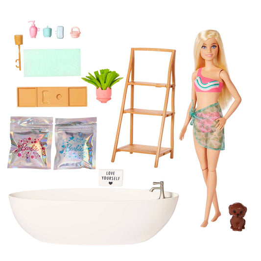 Barbie Fashion & Beauty Set de Juego Baño de Burbujas con Muñeca