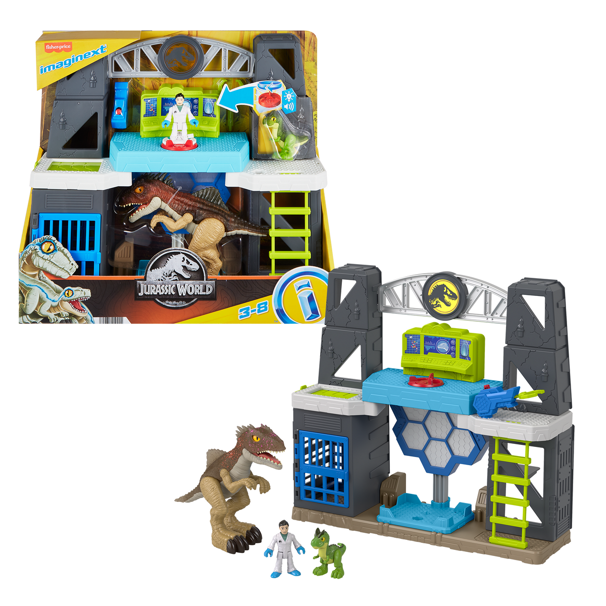 Imaginext Jurassic World Scan & Glow Dino Playset With Lights Sounds & Dinosaur Toys