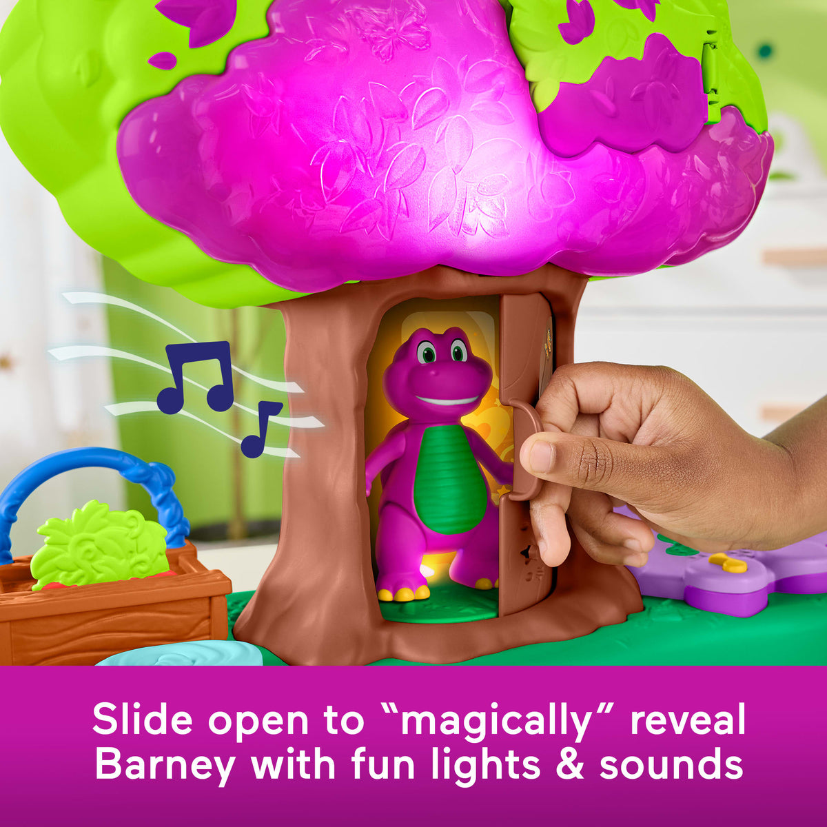 Fisher-Price Barney's World Lights & Sounds Treehouse Playset With Figures For Preschool Kids