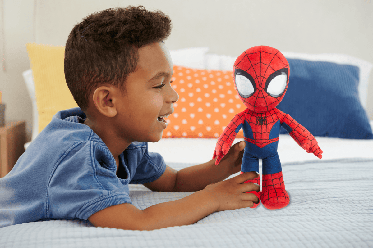 Marvel Plush Talkers Spider-Man Soft Toy, 11.75-inch Collectible Figure With Sounds & Phrases