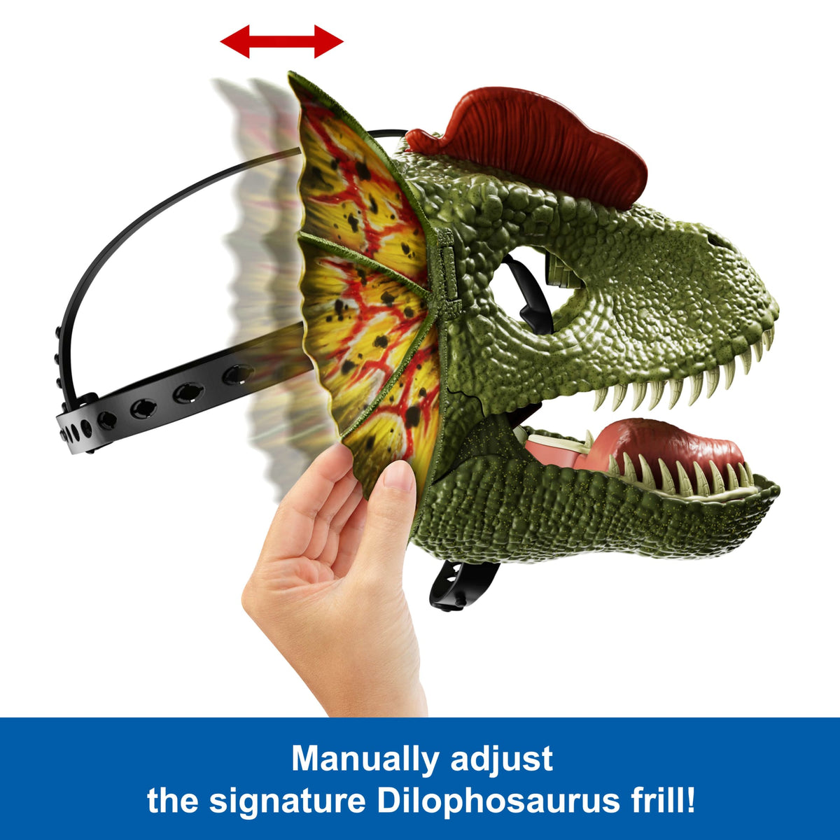 Jurassic World Dilophosaurus Role Play Mask With Sound & Water-Shooting Feature, Frill
