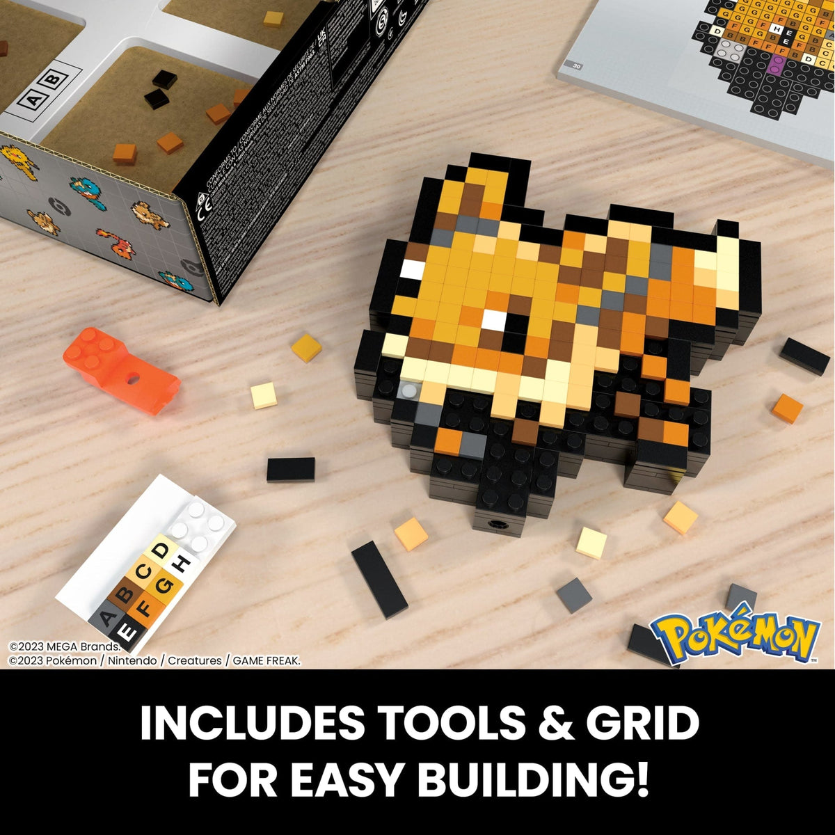 MEGA Pokémon Eevee Building Toy Kit (323 Pieces) Retro Set For Collectors