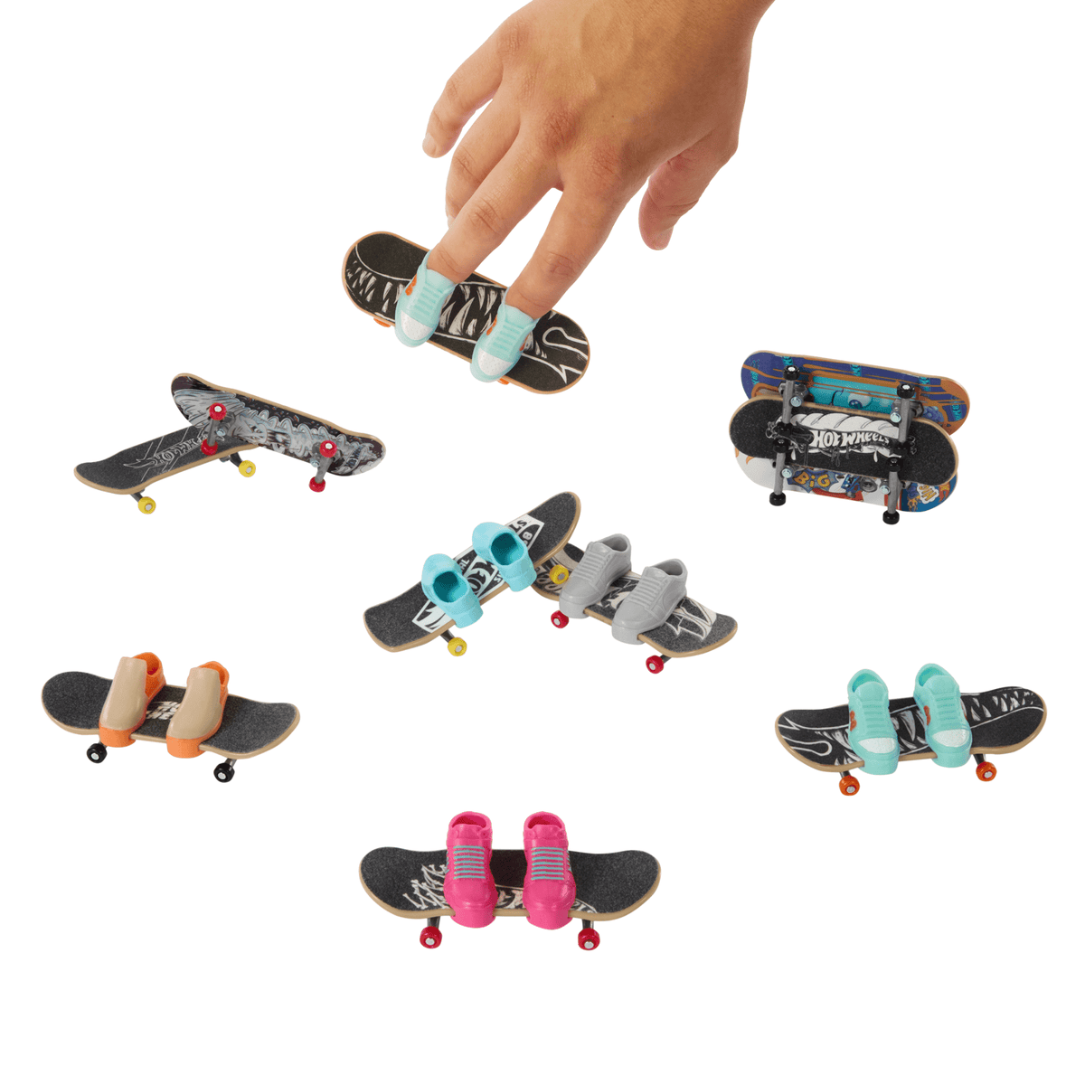 Hot Wheels Skate-Assortiment de 10Fingerboards Avec Chaussures