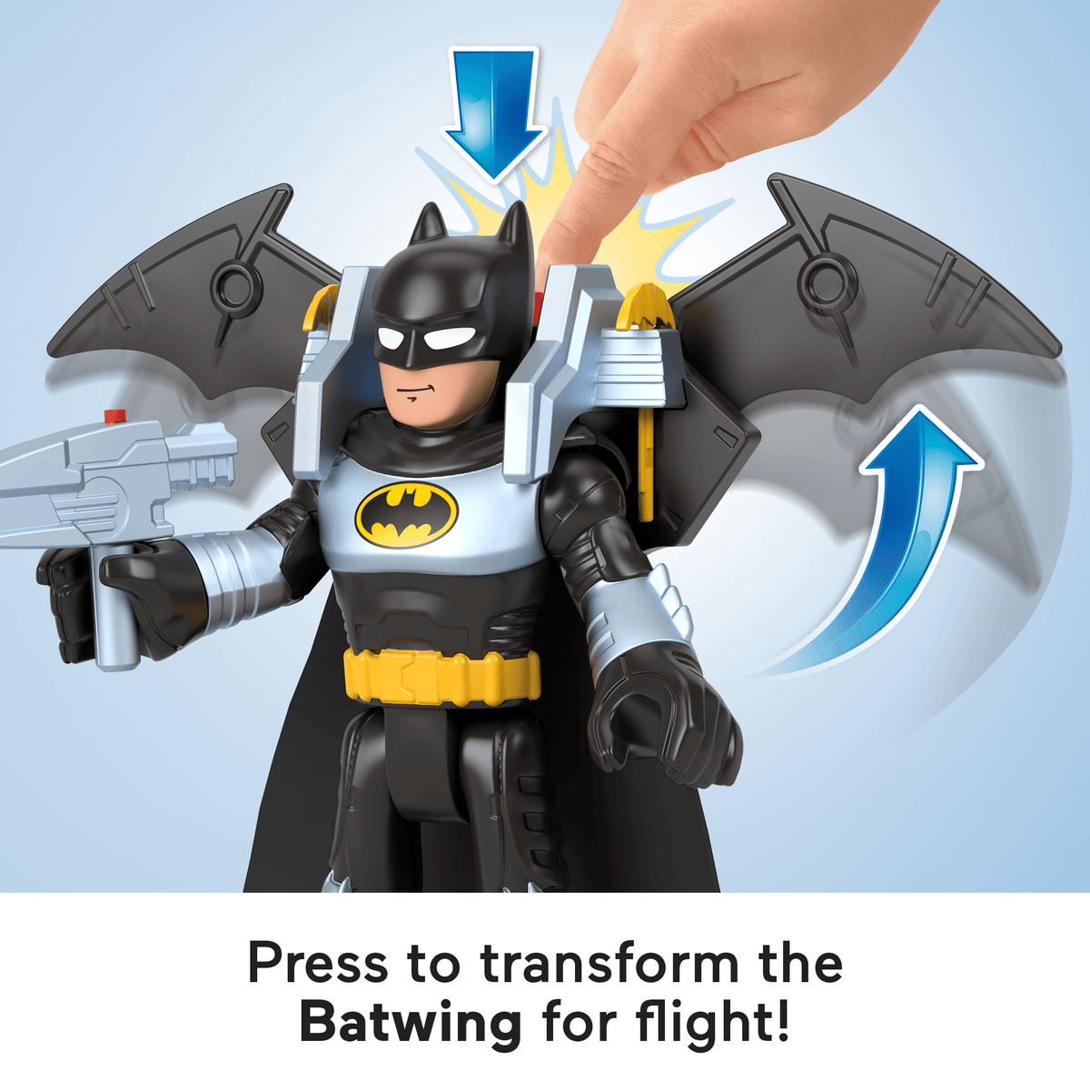 Imaginext DC Super Friends Batglider Batman XL Figure With Vehicle & Launcher, 5 Pieces