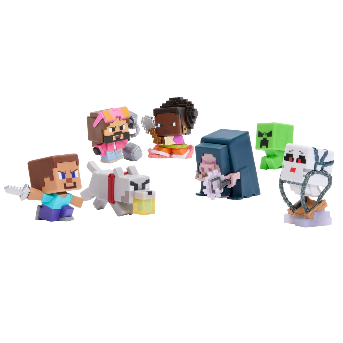 Minecraft Mini Mode Overworld Battle Pack With 7 Mini Action Figures inspired By The Movie