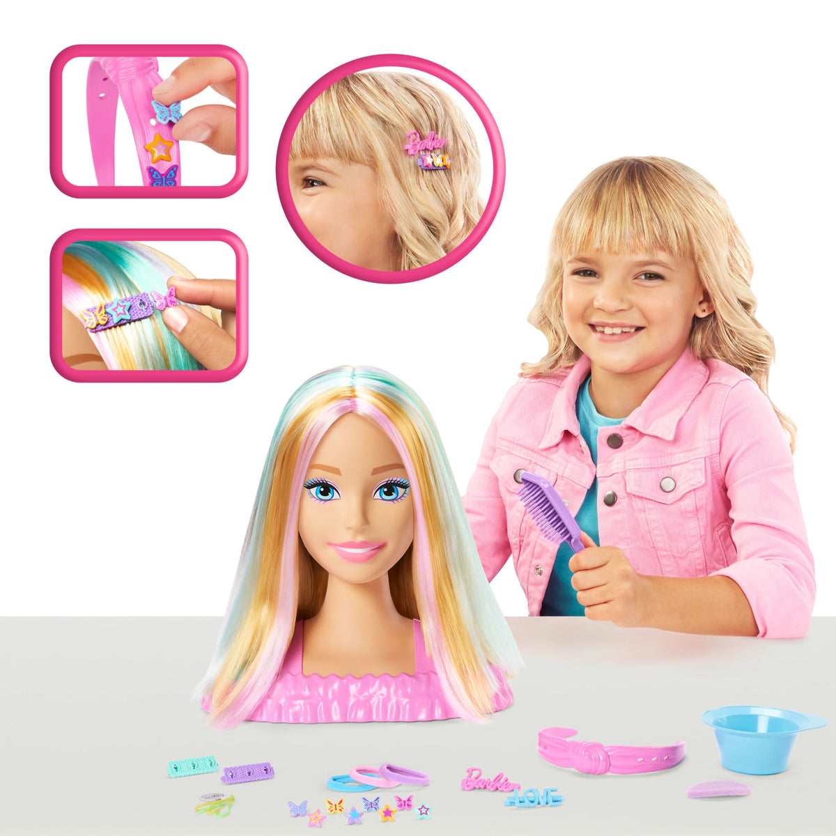 Barbie  Tête à Coiffer, Cheveux Blonds, 20+ Accessoires