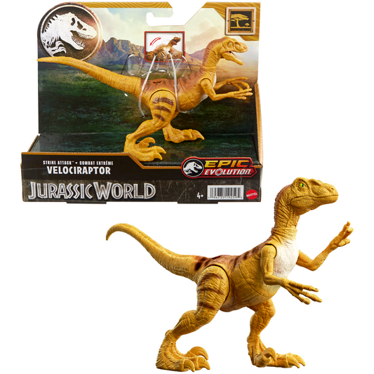 Jurassic World Strike Attack Velociraptor Dinosaur Toy With Single Strike Action