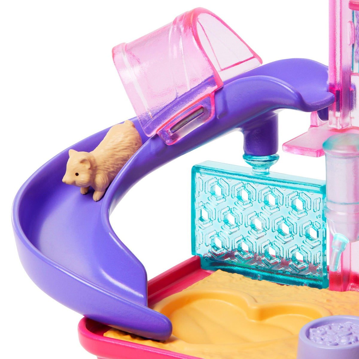 Barbie World Hamster Pet Playground Playset With 9 Pieces Including Wheel, Hamsters, & Food Accessories