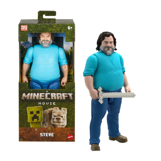 Minecraft-Figurine Articulée Steve-Taille de 30 Cm et Inspirée du Film