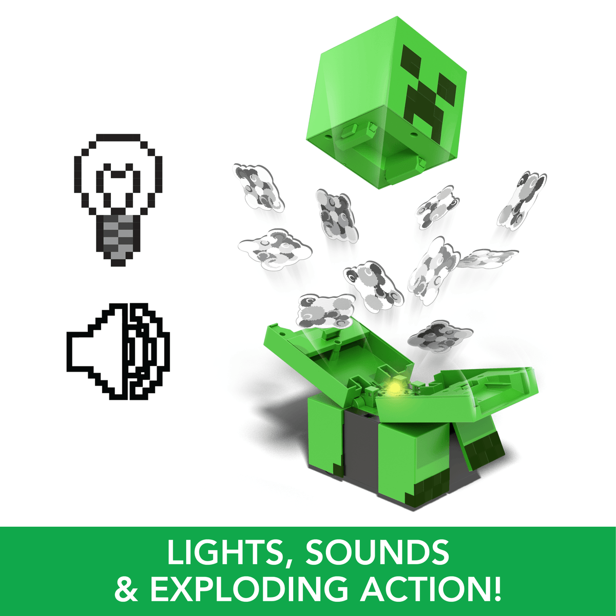 Minecraft Exploding RC Creeper, Lights & Sounds, 10 Explosion Particles & Dlc Code