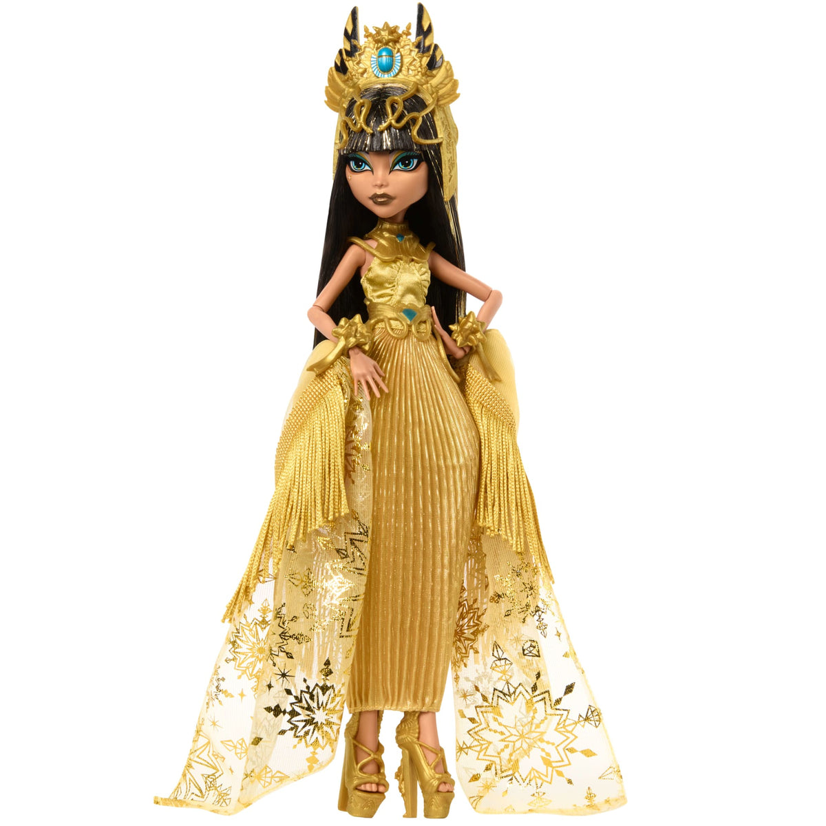 Monster High Howliday Winter Edition Cleo De Nile Collectible Doll in Golden Gown With Fringe Shawl