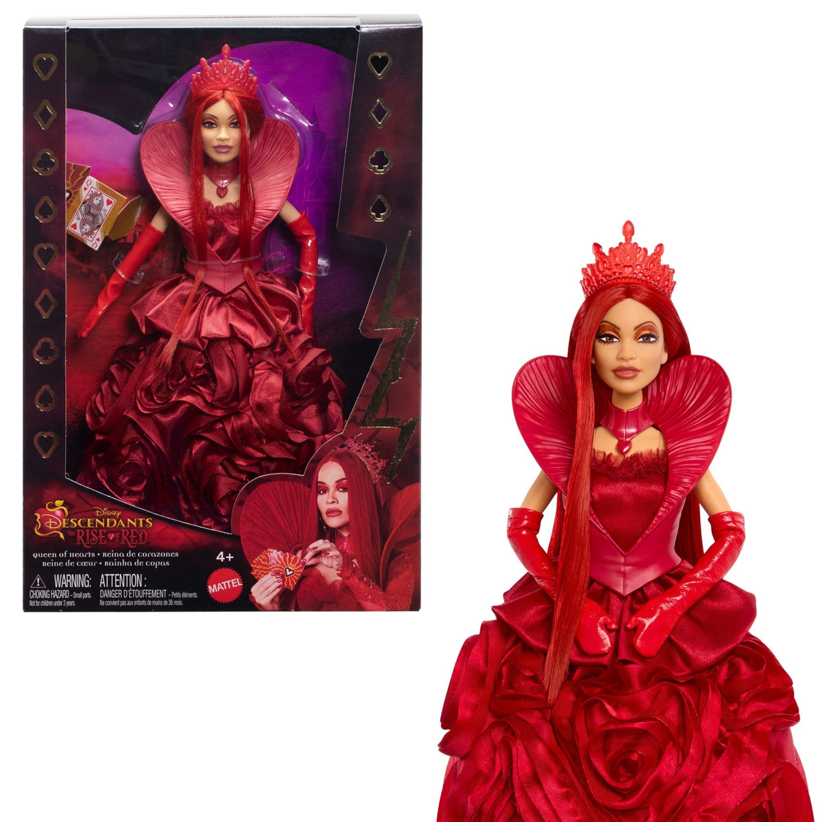 Disney Descendants: The Rise Of Red  Queen Of Heart Fashion Doll With Movie-inspired Royal Rose Gown & Accessories