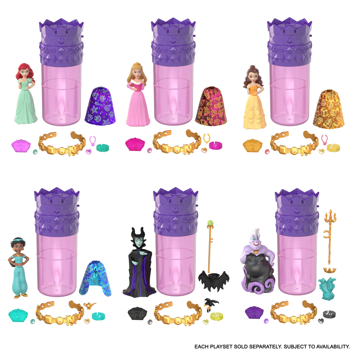 Disney Princess Royal Color Reveal Princess Or Villain Small Doll With 5 Surprises (Dolls May Vary)