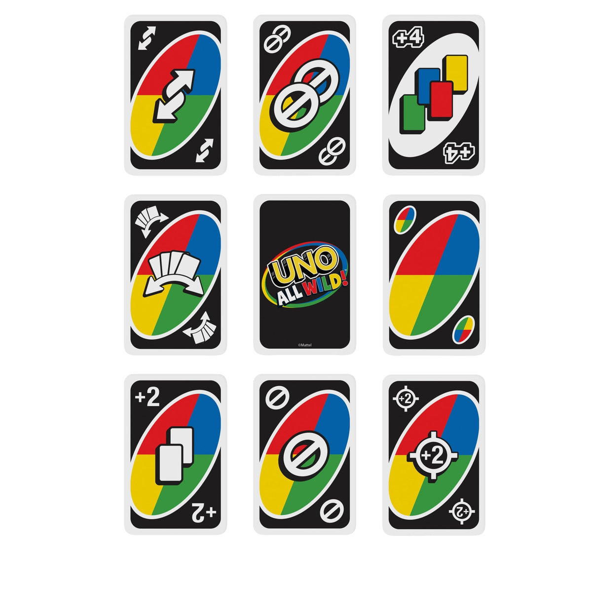 UNO All Wild Card Game For Family Night, No Matching Colors Or Numbers Because All Cards Are Wild