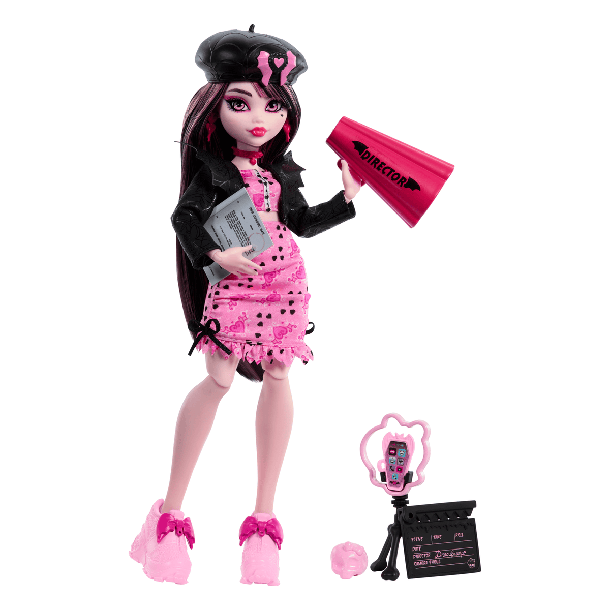 Monster High Fearbook Draculaura Fashion Doll With Jacket, Yearbook, And Movie Club Accessories