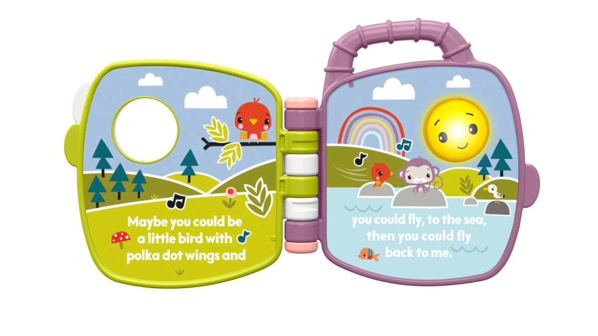 Fisher-Price  Livre Interactif Singe Violet, Avec Lumières et Sons