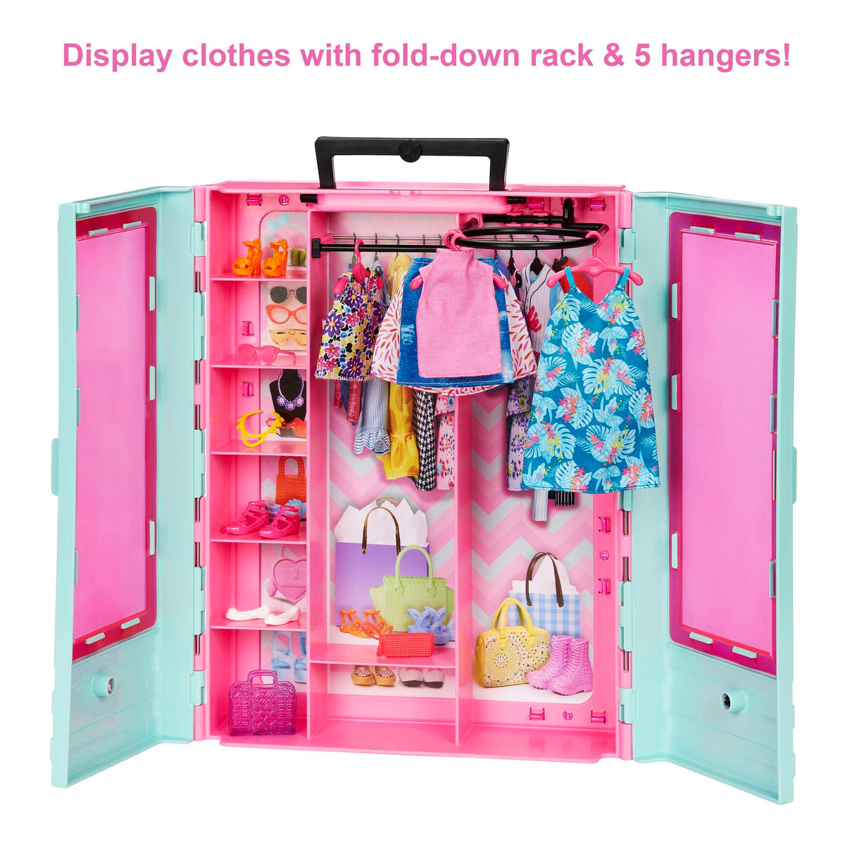 Barbie Closet Playset With 3 Outfits & Accessories, 3 To 8 Years