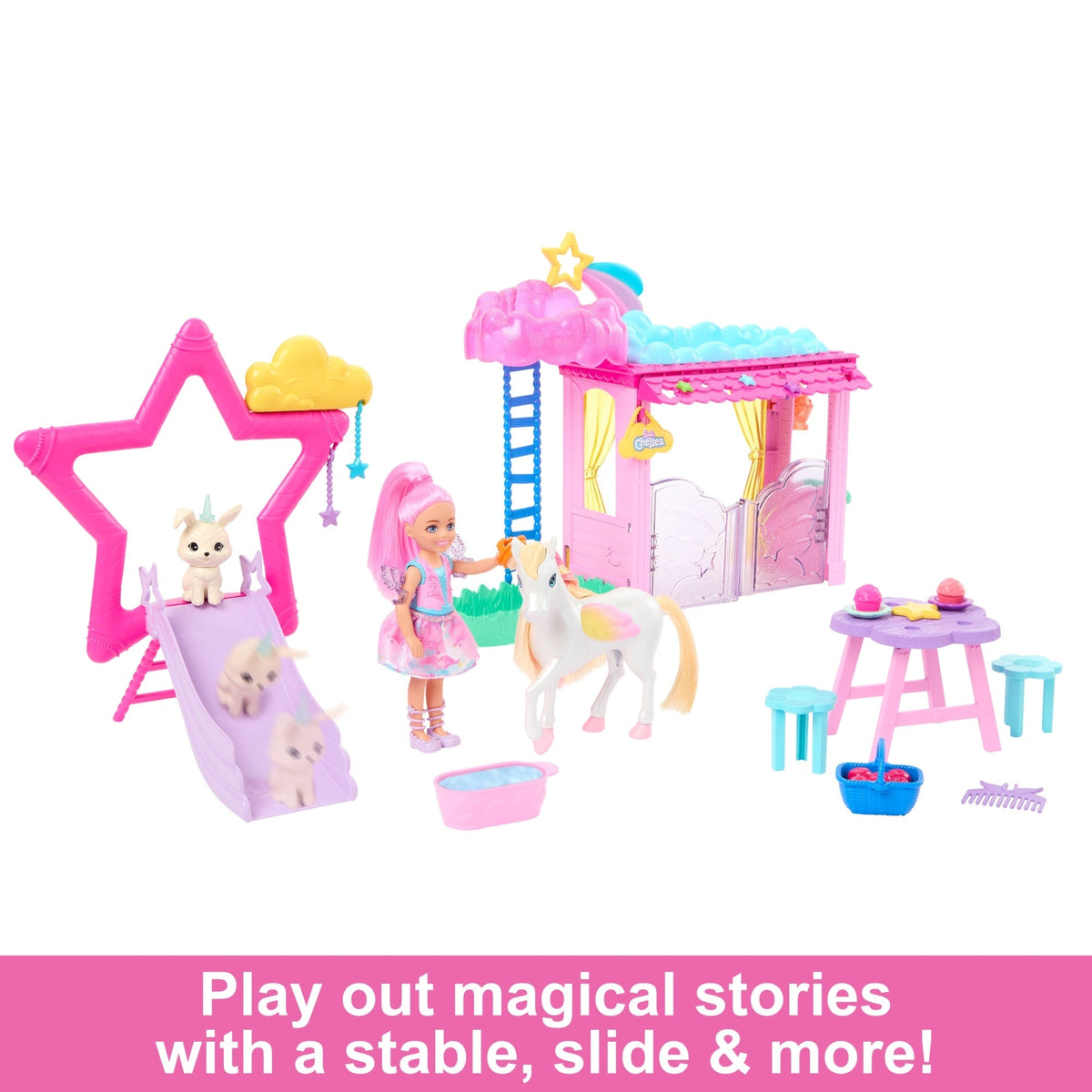 Barbie A Touch Of Magic Chelsea Doll Playset With Baby Pegasus, Winged Horse Toys