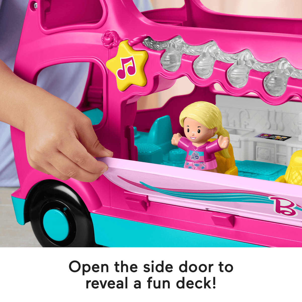 Fisher-Price Little People Barbie Little Dream Camper Rv Playset With Music Lights & 2 Figures