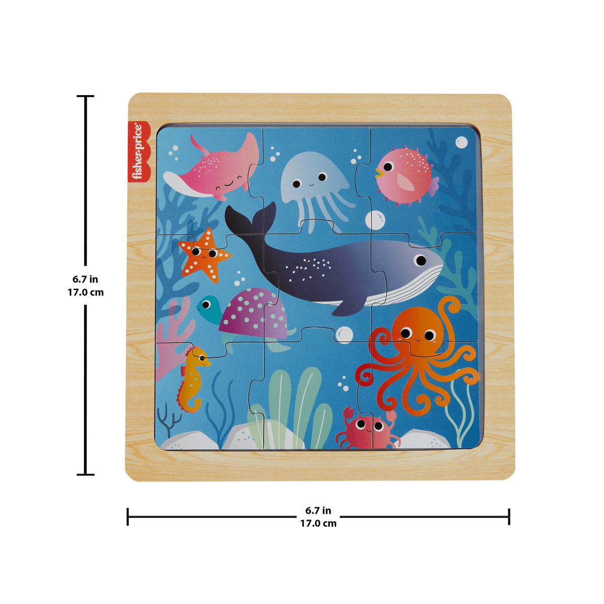 Fisher-Price Juguete para Bebés Rompecabezas Animalitos de Mar de Madera