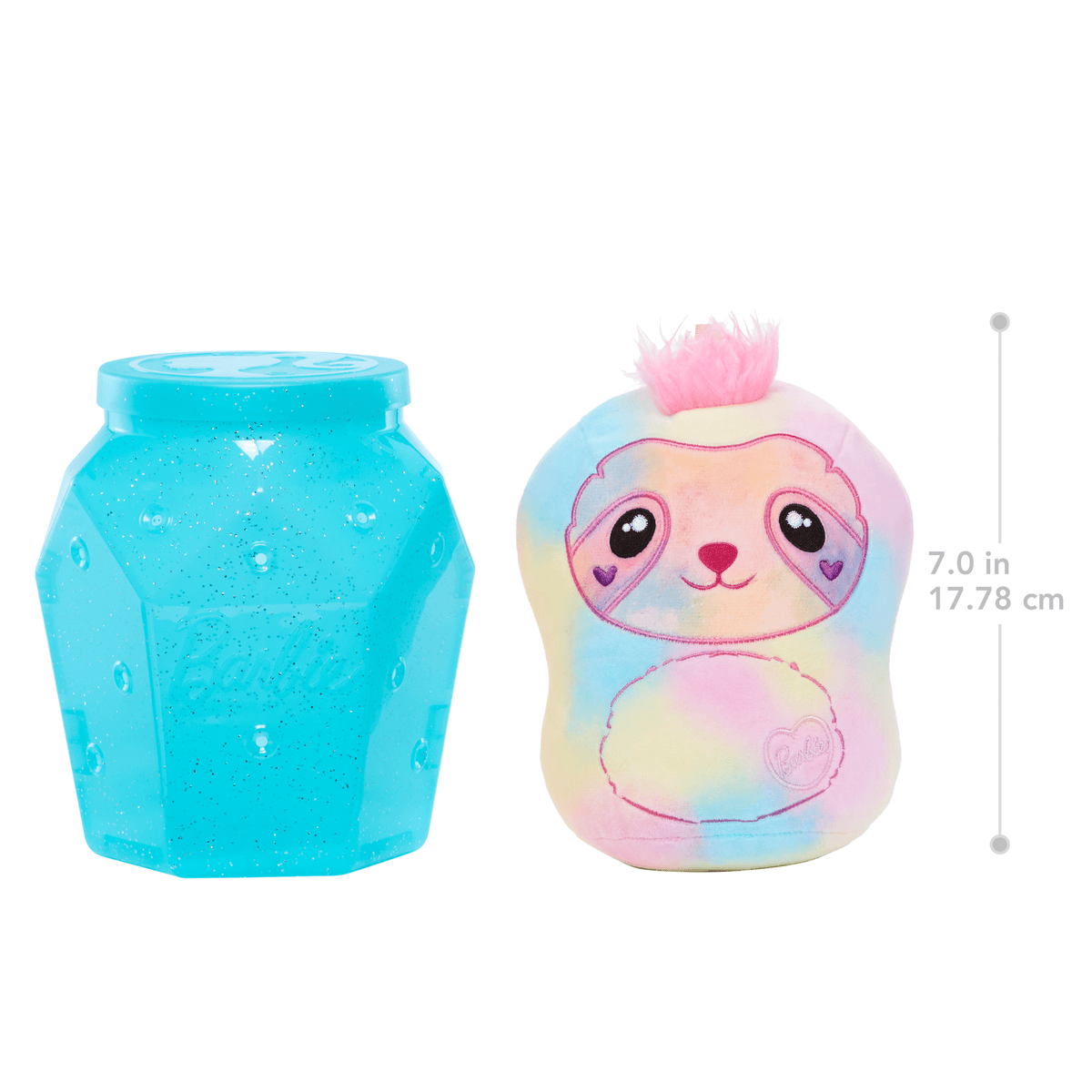 Barbie Tie-Dye Reveal Plush Toy, 7-Inch Stuffed Animal With Diy Washable Fabric Craft